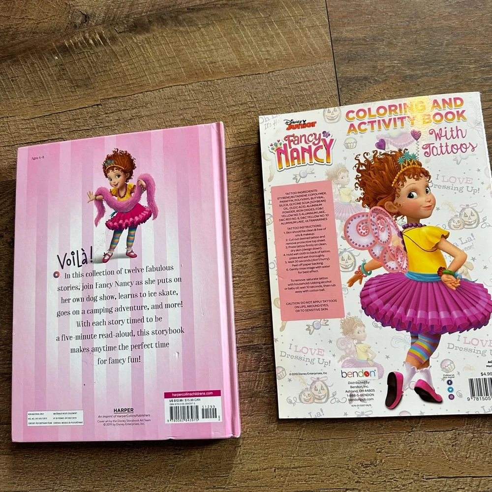 Disney Retired Junior Fancy Nancy 5 Minute Stories & Activity Book set Easter